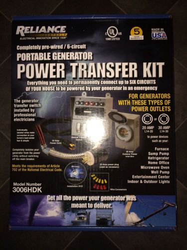 Reliance portable generator power transfer kit