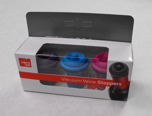 3 piece neon vacuvin stoppers wine cork vacu vin wine preserver saver free ship for sale