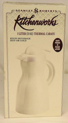 Stanley roberts kitchenworks 1 liter (33oz) white thermal carafe coffee server for sale