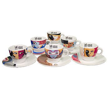 Espresso Cup Set LAS VEGAS DESIGN  six each (NIB)