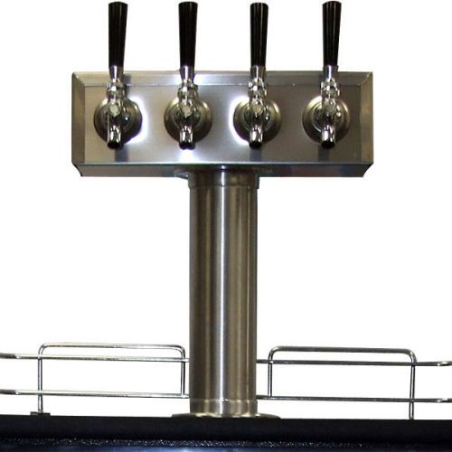 Stainless Steel Draft Beer Kegerator T-Tower - 4 Faucets - Commercial &amp; Home Bar