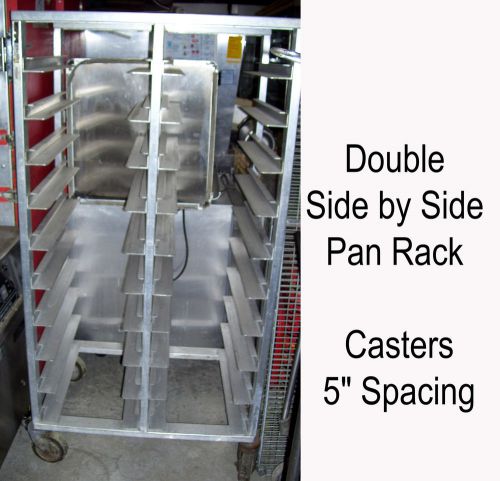 Double Bun Pan Rack Welded Mobile Casters Open Crescor Bakery Tray 5&#034; Spacing
