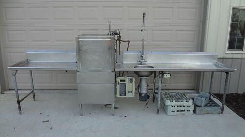 Hobart am-14 dishwasher - dish tables, fast spray, disposal - nice condition for sale