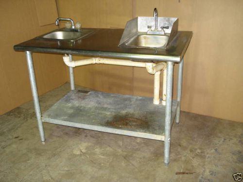 Eagle stainless steel 2 hand wash sinks with counter for sale