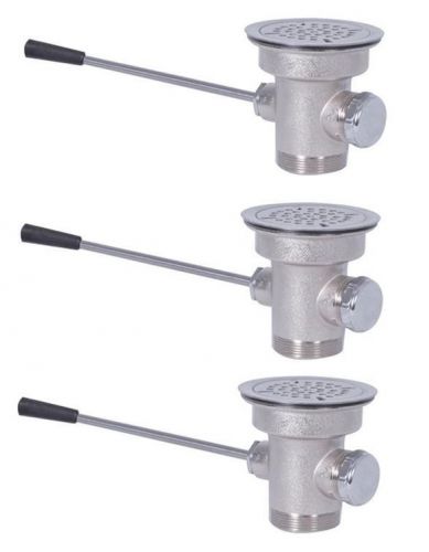 3 pack straight handle waste valve 3-1/2&#034; sink opening 2&#034; or 1-1/2&#034; drain outlet for sale