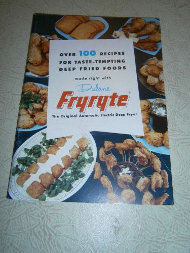 Fryryte dulane original automatic deep fryer 1953 100 recipe 63 page booklet ad for sale
