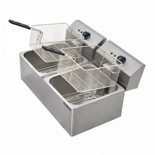 Dual 11 liters commercial electric deep fryer kitchen for sale