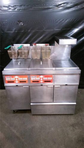 Vulcan 3grc45f double 45 lb gas fryer w/ dump station and filter system for sale