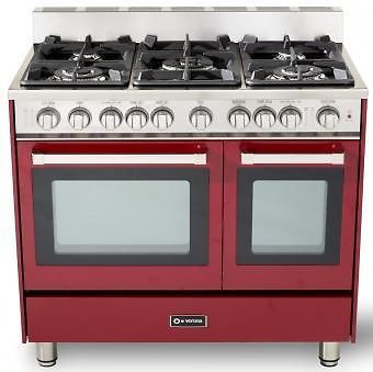 Verona 36&#034; gas range with double oven - burgundy ~ for sale