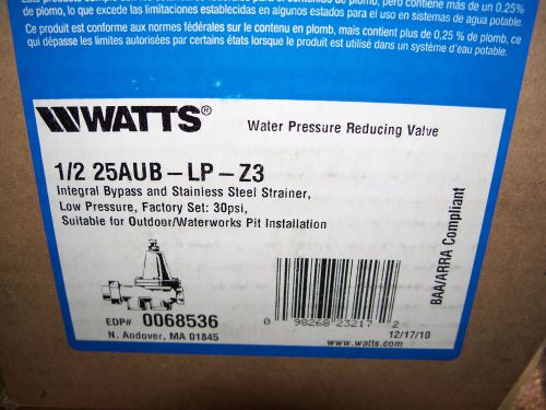 Brand new pressure reducing valve 1/2&#034; npt fpt bronze watts 25aub-lp-z3 561155 for sale