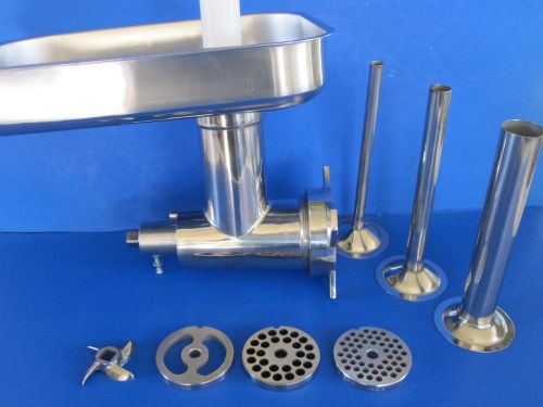#12 Stainless Meat Grinder for Hobart Mixer w/ Sausage Tubes a200 4212 d300 h600