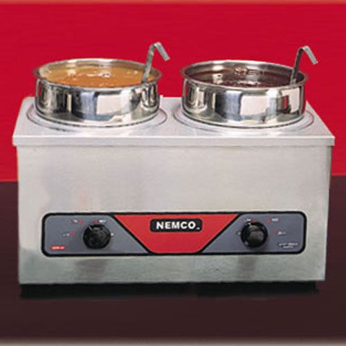 Nemco 6120A Food Warmer, Countertop, 4 Qt. Twin Wells, 120 v. 700 Watts (Insets