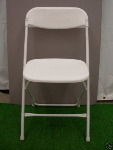 20 Commercial White Plastic Metal Folding Chairs Stacking Chair Free Shipping