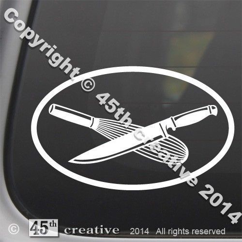 Chef Oval Decal - chefs cooking knife whisk culinary foodie emblem logo sticker