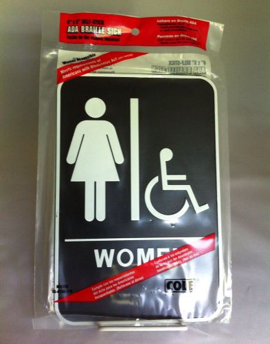 Women&#039;s Restroom Sign 6x9 Self Stick ADA Approved Braille New!