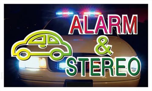 bb463 Car Alarm &amp; Stereo Shop Banner Sign