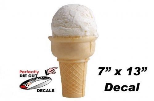 Vanilla Hard Ice Cream Cone 5&#039;&#039;x13&#039;&#039; Decal for Ice Cream Truck or Parlor Menu