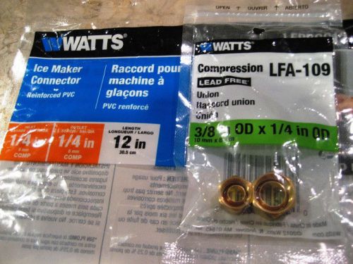 Watts LFA-109 Ice Maker Compression Union 3/8&#034; OD x 1/4&#034; OD