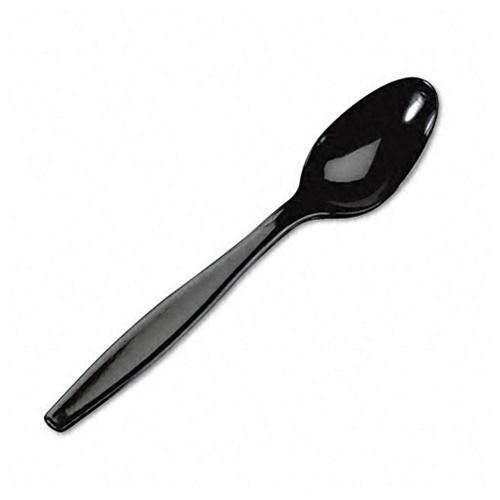 Dixie Foods TH517 Plastic Cutlery, Heavyweight Teaspoons, Black, 1000/carton