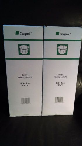 Two (2) genpak 250 ct (500 total) paper portion cups f400 4oz for sale