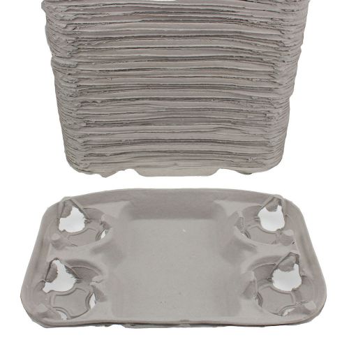 250ct Pactiv Carry-Safe 4-Cup Molded Fiber Carry-Out Drink Tray 8-24oz M52-7543