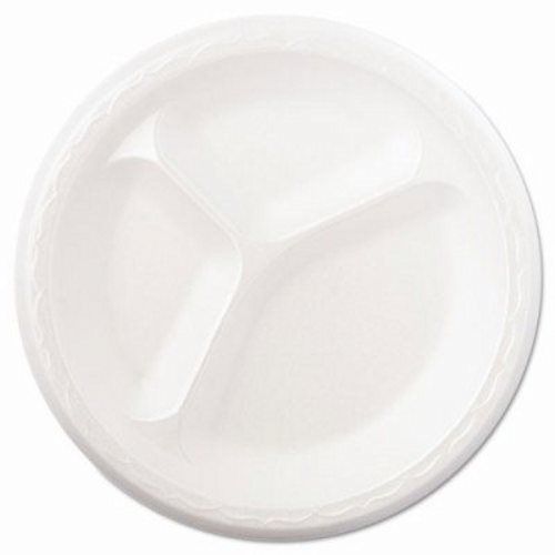 Genpak Celebrity Foam Dinnerware, 8.88&#034;, 3-Compartment Plate, WE (GNP83900)