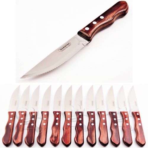 Tramontina porterhouse jumbo steak knife set 12 steak knives stainless steel for sale