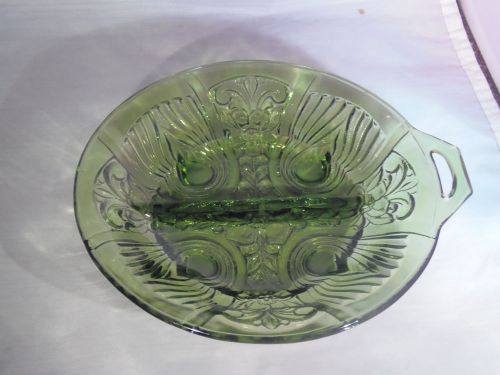 Vintage Glass green candy/Trinket Dish
