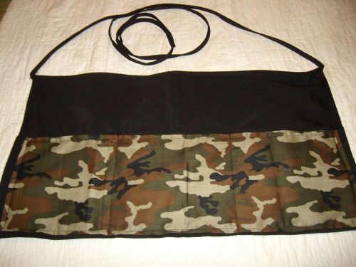 Black Unisex Camo Server Waitress Bar 3 Pocket Waist  Apron Personalized free