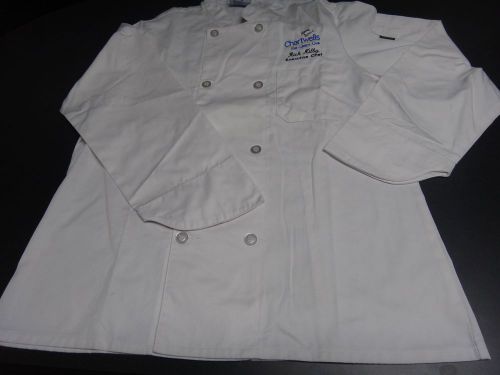 Chef&#039;s jacket, cook coat, with chartwells logo, sz large newchef uniform for sale