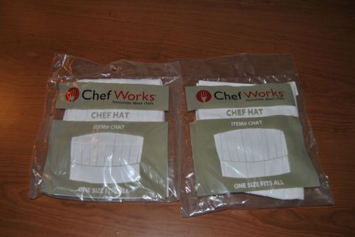 2 Chef Works White Beanies  One size fits most - Both New in Package