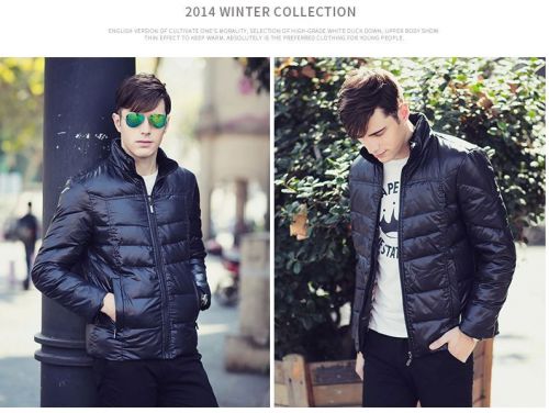 New Men&#039;s Slim Down a short winter coat male models down jacket tide