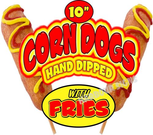 Advertise 10&#034; Corndogs w/Fries Decal is 14&#034;x12&#034; Restaurant Concession Food Truck