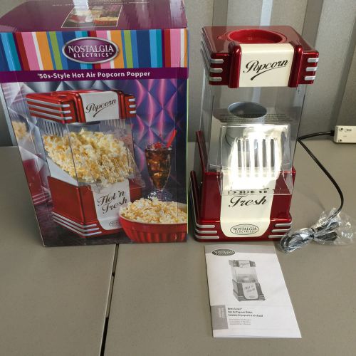 Nostalgia Electrics RHP625 Hot Air Popcorn Poppe, Red Retro Machine, NEW IN BOX