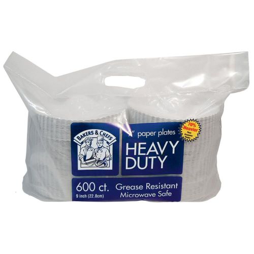 Bakers &amp; Chefs Heavy Duty Paper Plates 600 ct - Brand New Item