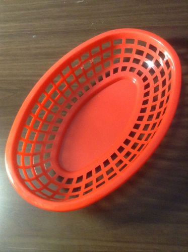 4 Pieces Fast Food Commercial Basket Baskets 9-3/8&#034; Oval RED NEW FREE SHIPPI