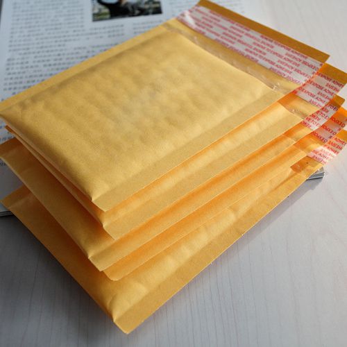 10X 110*130+40mm Indeed Kraft Bubble Envelopes Mailers Shipping Yellow Bag HFCA