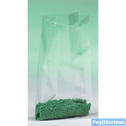 4x2x12 2 Mil Clear Gusset Expand Plastic Poly Bags 1000
