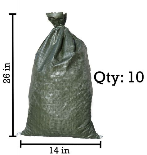 Sandbaggy 10 Green Empty Sandbags For Sale 14x26 Sandbag Sand Bags Bag Poly
