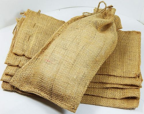 6 each of  6&#034; x 10&#034; Eco-Friendly 10 oz Burlap Bags w/Jute Drawstring Gift Bags