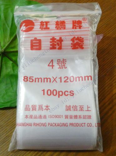 100 3.3&#034;x4.7&#034; ZIP LOCK Bags Clear Poly BAG RECLOSABLE 100 Plastic Small Baggies