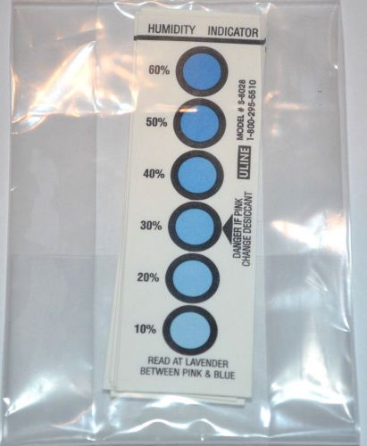 25 humidity indicator strips 10-60% use with silica / clay desiccant packs for sale