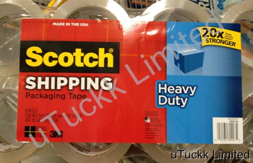 8 Rolls 3M Scotch Heavy Duty ShippingPackaging Tape 1.88&#034; x 54.6 YD Each ~ 436YD