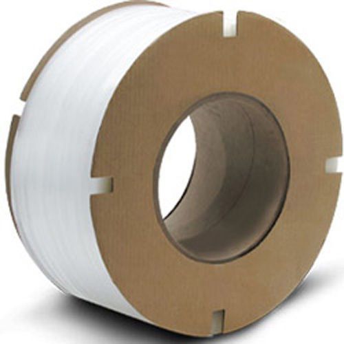 Polypropylene Machine Grade 9 x 8 Core 3/8&#034; Width 12,900FT Strapping Coil, White