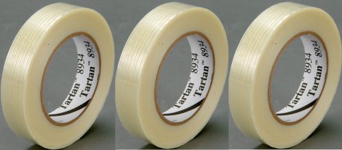 Three (3) Rolls of 3M Tartan Filament Tape 8934 0.70 inches Wide x 180 Feet