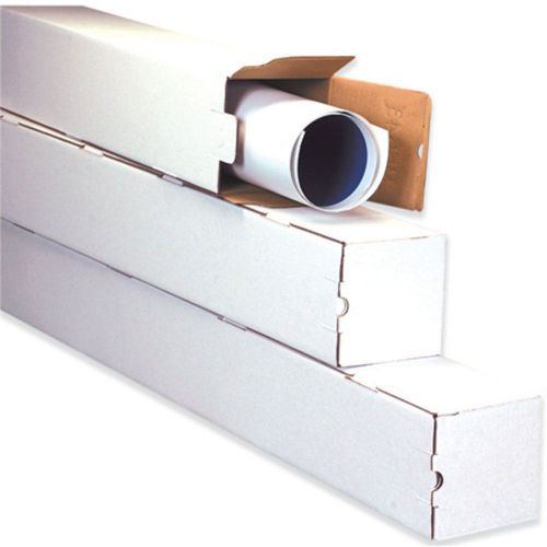 3x3x25 White Box Corrugated Square Mailing Tube Shipping Storage 100 Tubes