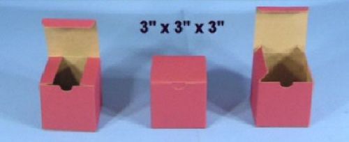 ** 48 Sturdy Red Gift / Shipping Boxes 3&#034; x 3&#034; x 3&#034; Cube Square 3x3x3 NEW **