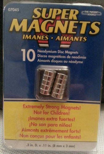 Neodymium Disc Magnets - set of 10 - 8x3mm