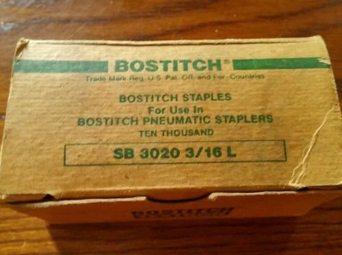 BOSTITCH STAPLES for use in T-G3 Tacker  SB 3020 3/16&#034; (10,000)
