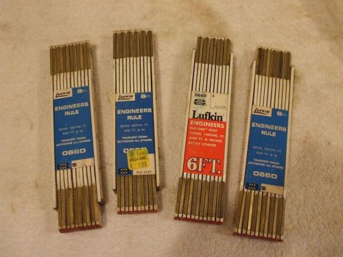 (NEW) Lufkin 066D Engineers Scale 6&#039; Folding Rule Red End lot of 4